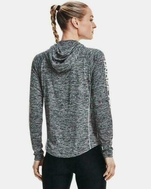 Under Armour Women's UA Velocity Wordmark Hoodie Space Dye Black Large - Thumbnail 2