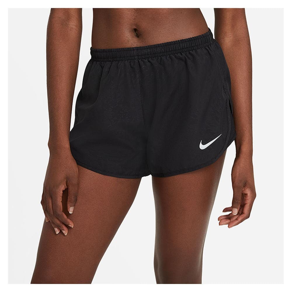 Nike Women's Dri-Fit Embossed Print Mod Tempo Shorts Small Medium Black - Thumbnail 7