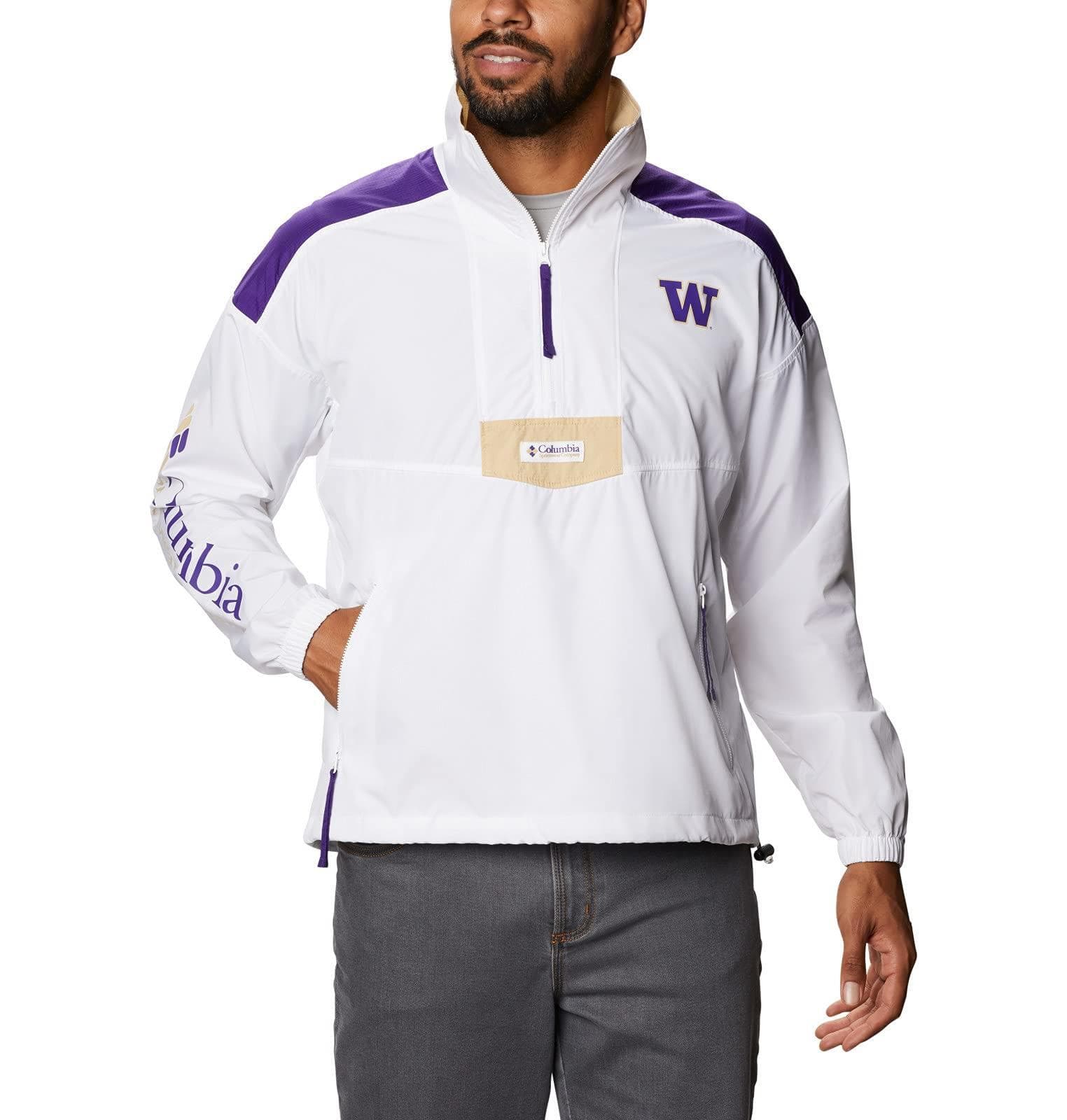 Columbia Men's Washington Huskies Quarter Zip Pullover Anorak Jacket X-Large - Thumbnail 7