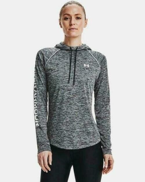 Under Armour Women's UA Velocity Wordmark Hoodie Space Dye Black Large - Thumbnail 6