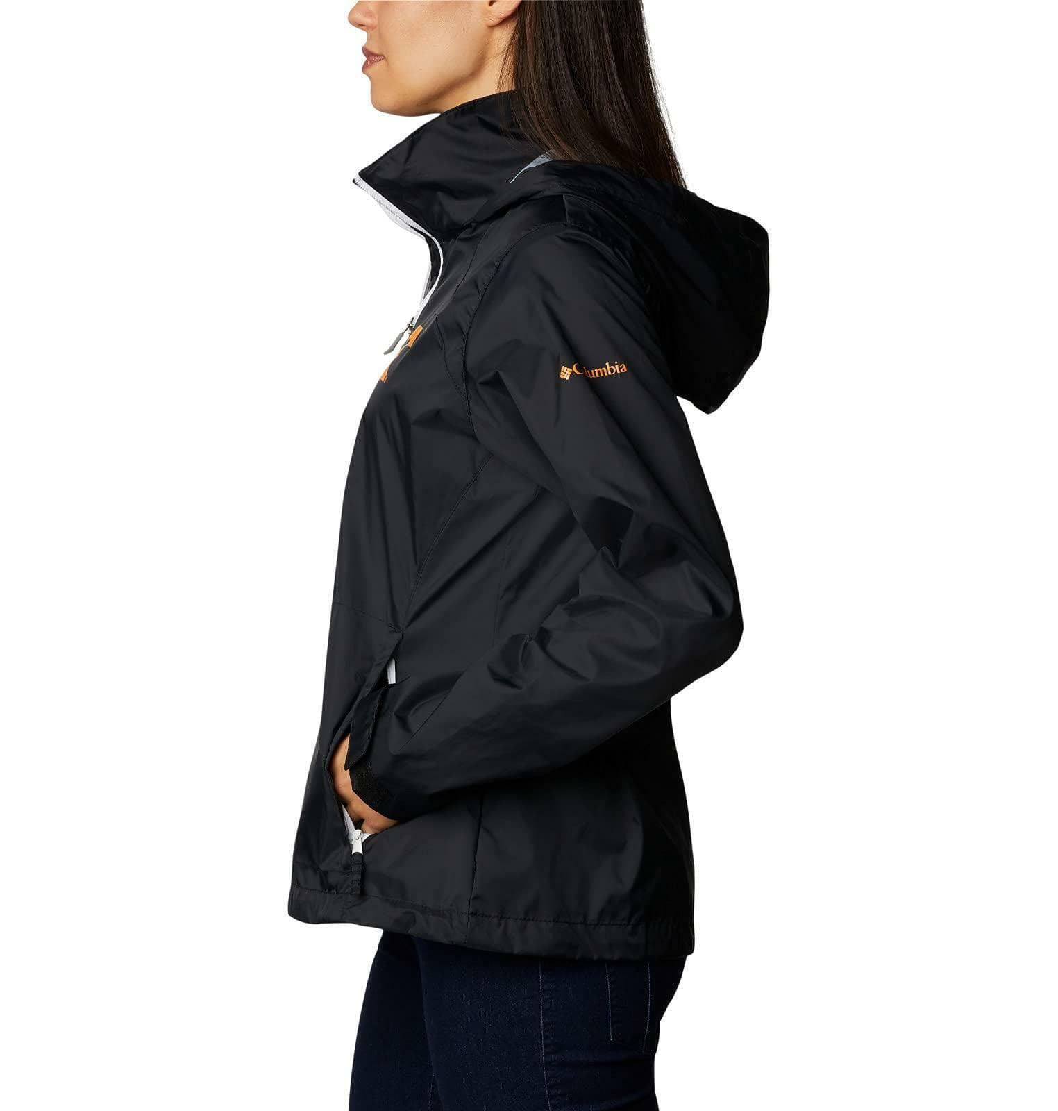 Columbia Women's Tennessee Volunteers Waterproof Hooded Jacket Black X-Large - Thumbnail 2