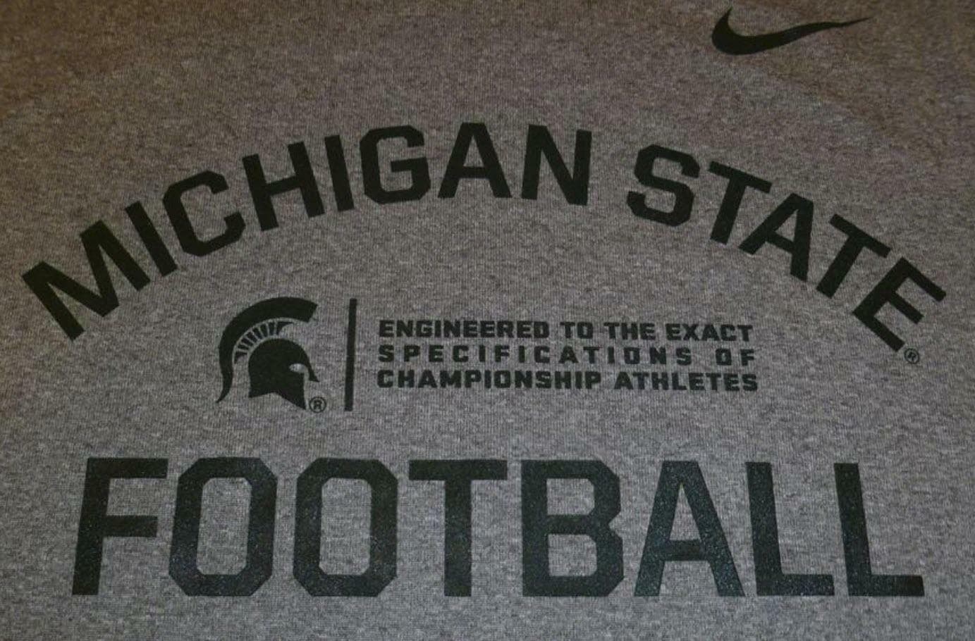 Nike Boy's Michigan State Spartans Dri-Fit Legend Lift T-shirt Gray Large - Thumbnail 2