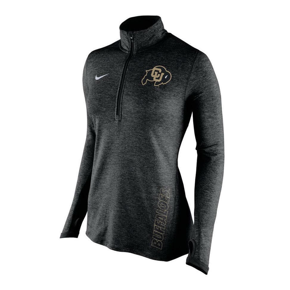 Nike Women's Colorado Buffaloes Quarter Zip Element Training Top Large Black - Thumbnail 3