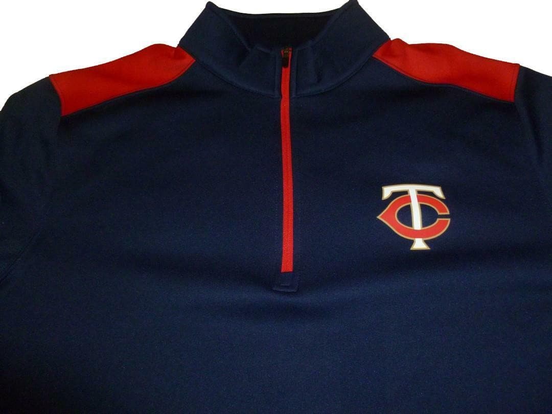 Minnesota Twins MLB Mock Neck 1/2 Zip Pullover Long Sleeve Jacket Blue X-Large - Thumbnail 4