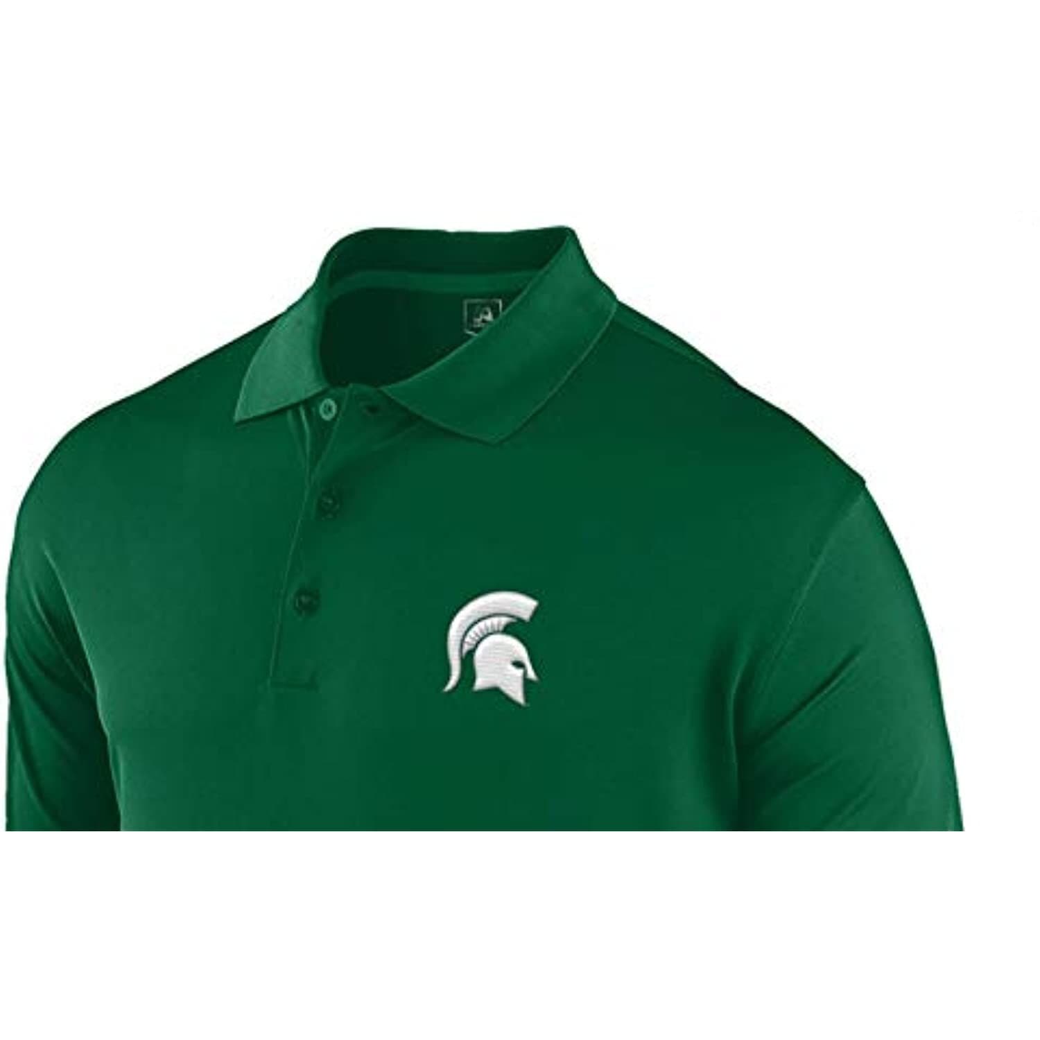 J. America Men's Michigan State Spartans Performance Spector Polo Green M - Thumbnail 2