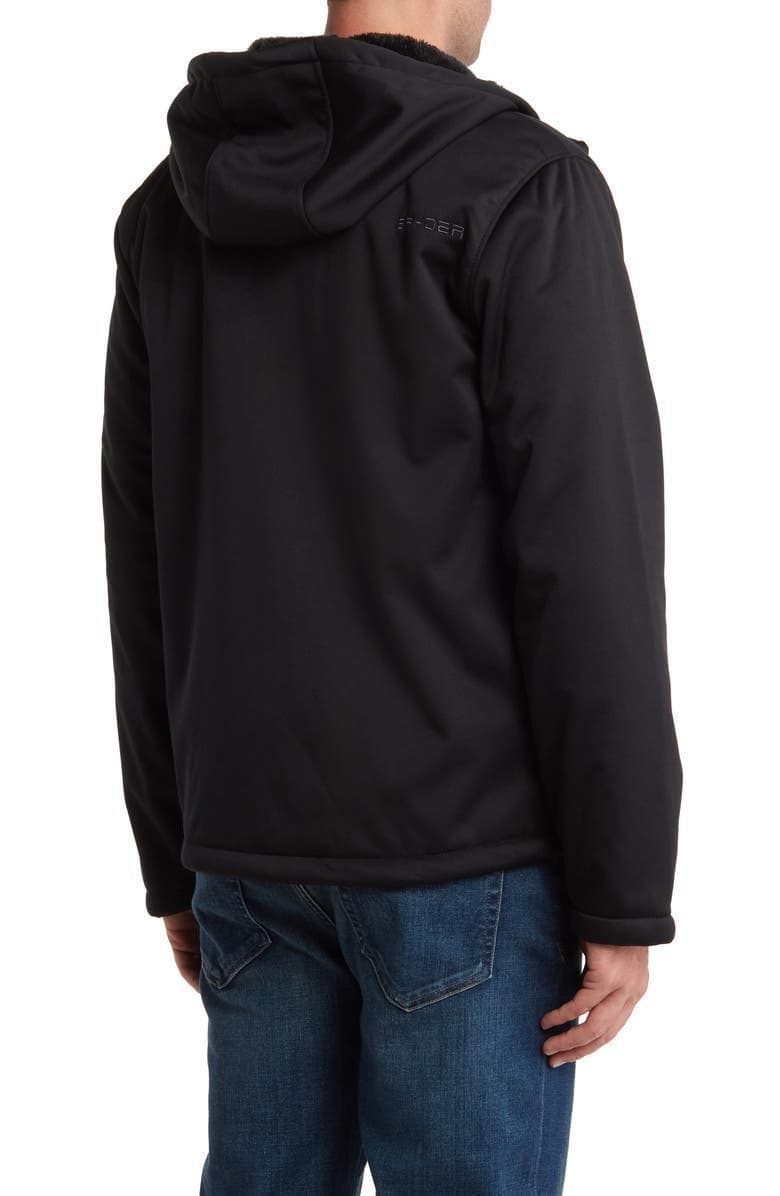 Spyder Men's Force Full Zip Hooded Jacket Black Medium $180 Value - Thumbnail 3