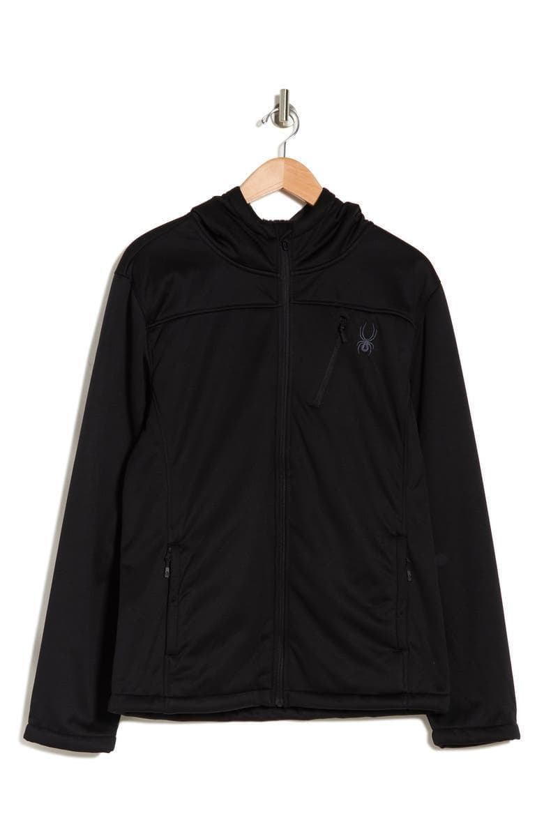 Spyder Men's Force Full Zip Hooded Jacket Black Medium $180 Value - Thumbnail 4