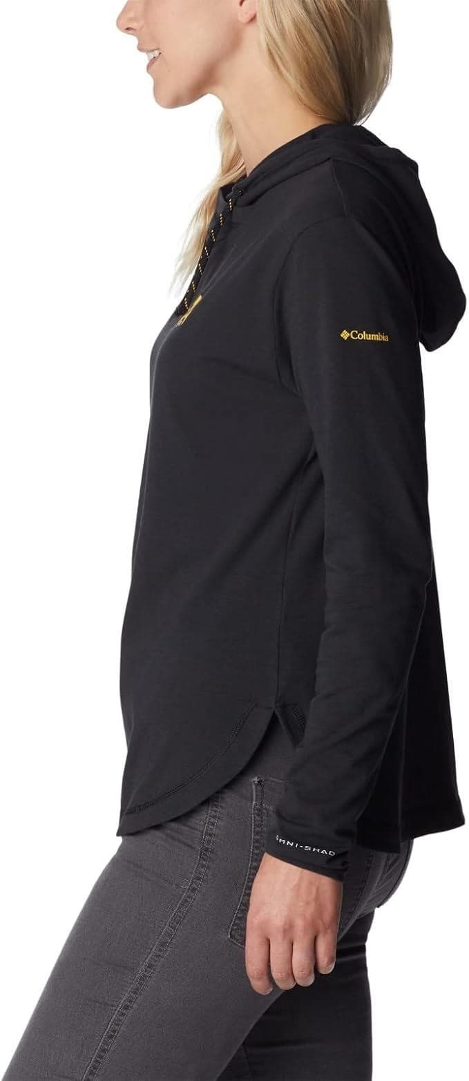 Columbia Women's Iowa Hawkeyes Sun Trek Hoodie Black XX-Large - Thumbnail 2