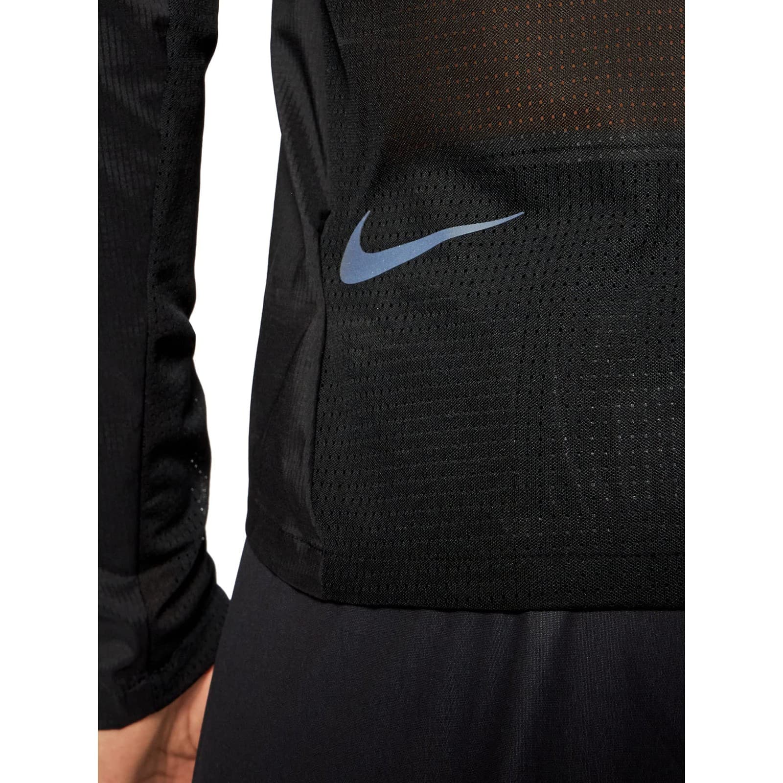 Nike Men's Tech Pack Dri-Fit Ultra Light Long Sleeve Running Top Black Large - Thumbnail 6