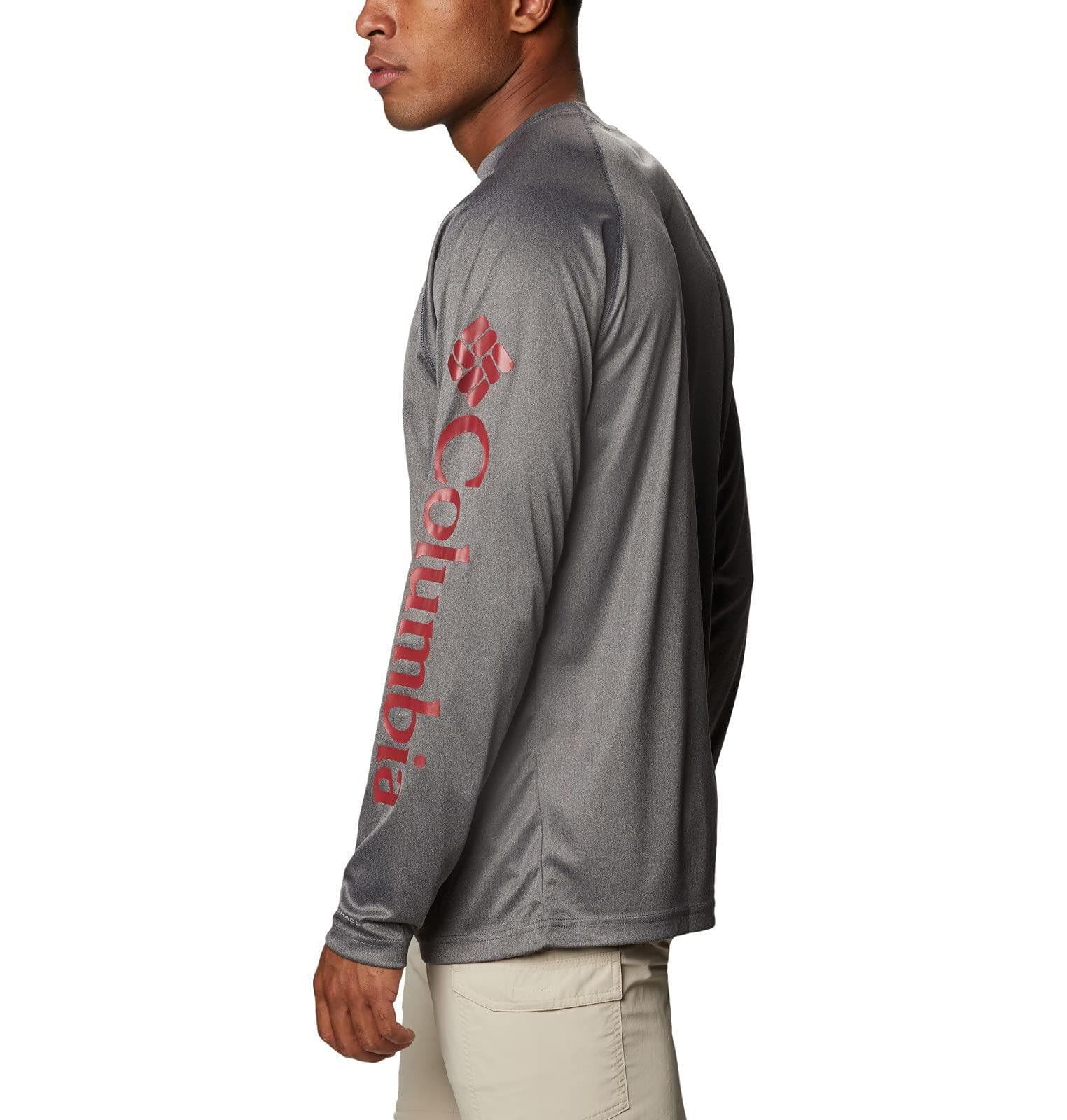 Columbia Men's Alabama Crimson Tide Terminal Tackle Long Sleeve PFG Shirt Gray - Thumbnail 3