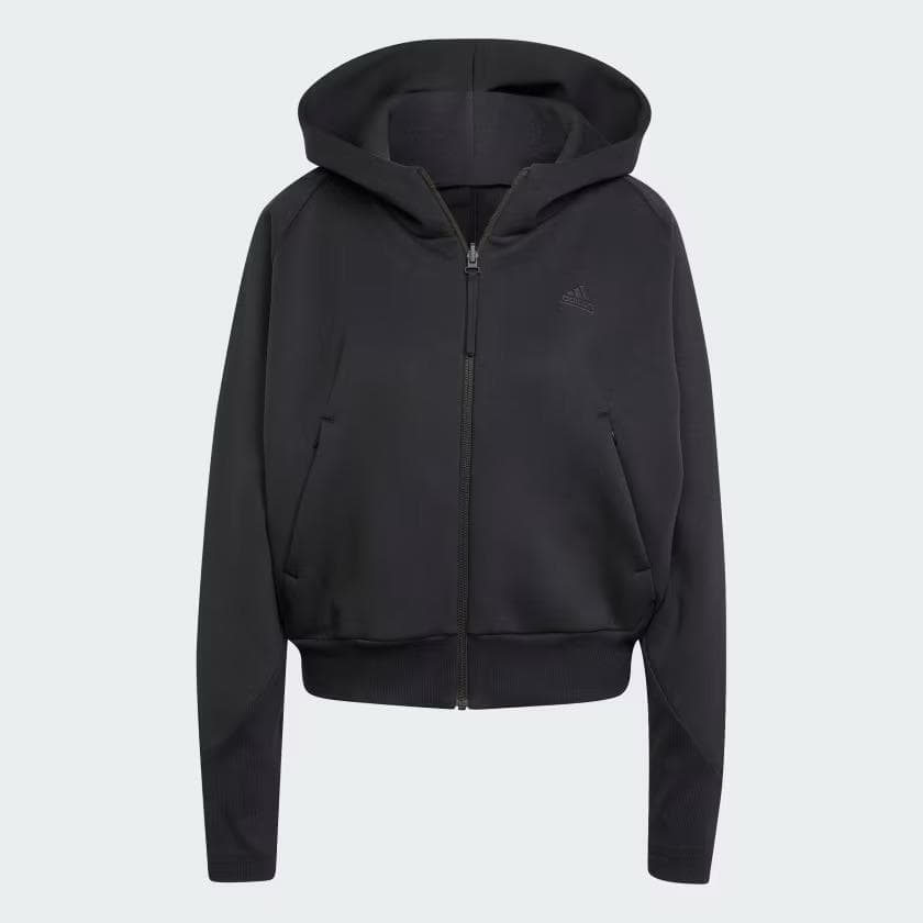Adidas Women's Z.N.E Premium Fleece Full Zip Hoodie Black 3XLT - Thumbnail 7