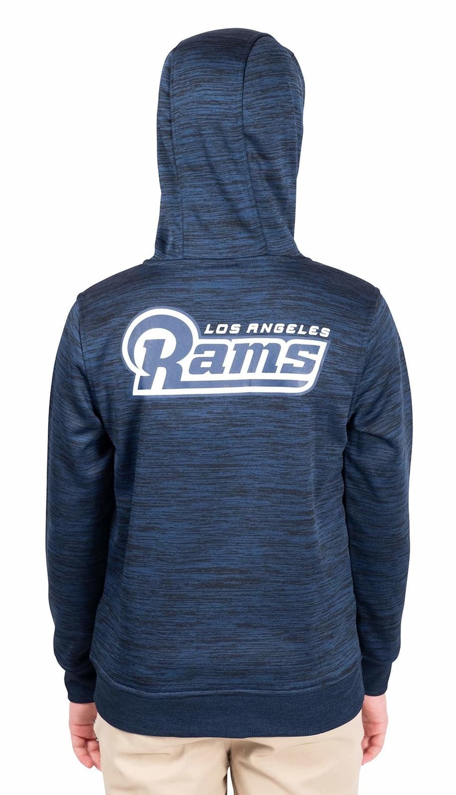 Ultra Game Boy's Los Angeles Rams Space Dye Full Zip Fleece Hoodie Blue Large - Thumbnail 2