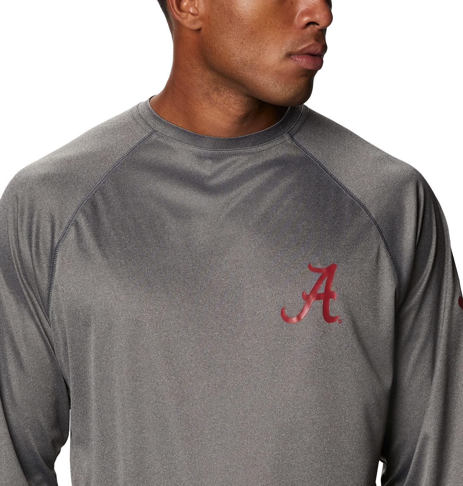 Columbia Men's Alabama Crimson Tide Terminal Tackle Long Sleeve PFG Shirt Gray - Thumbnail 5