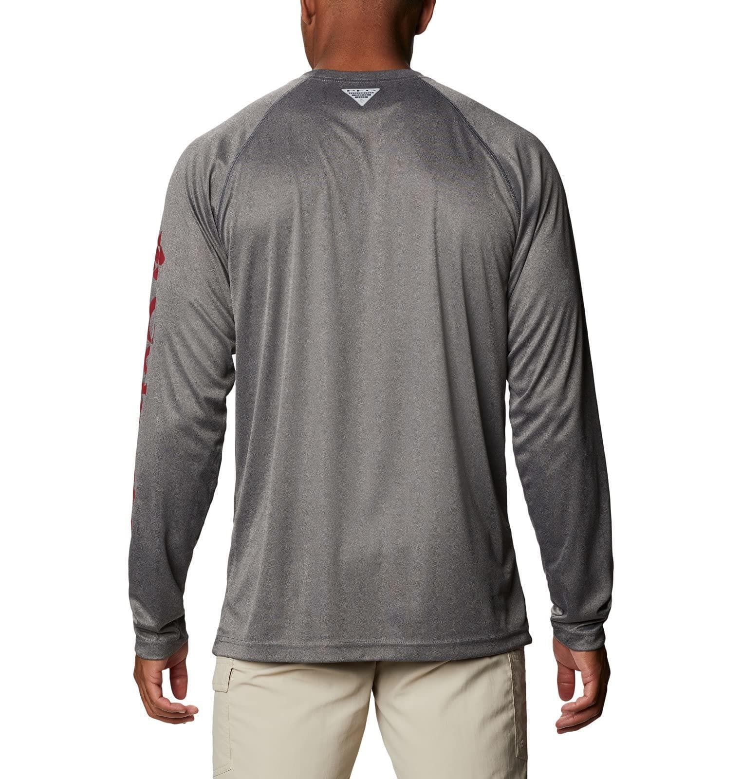Columbia Men's Alabama Crimson Tide Terminal Tackle Long Sleeve PFG Shirt Gray - Thumbnail 4