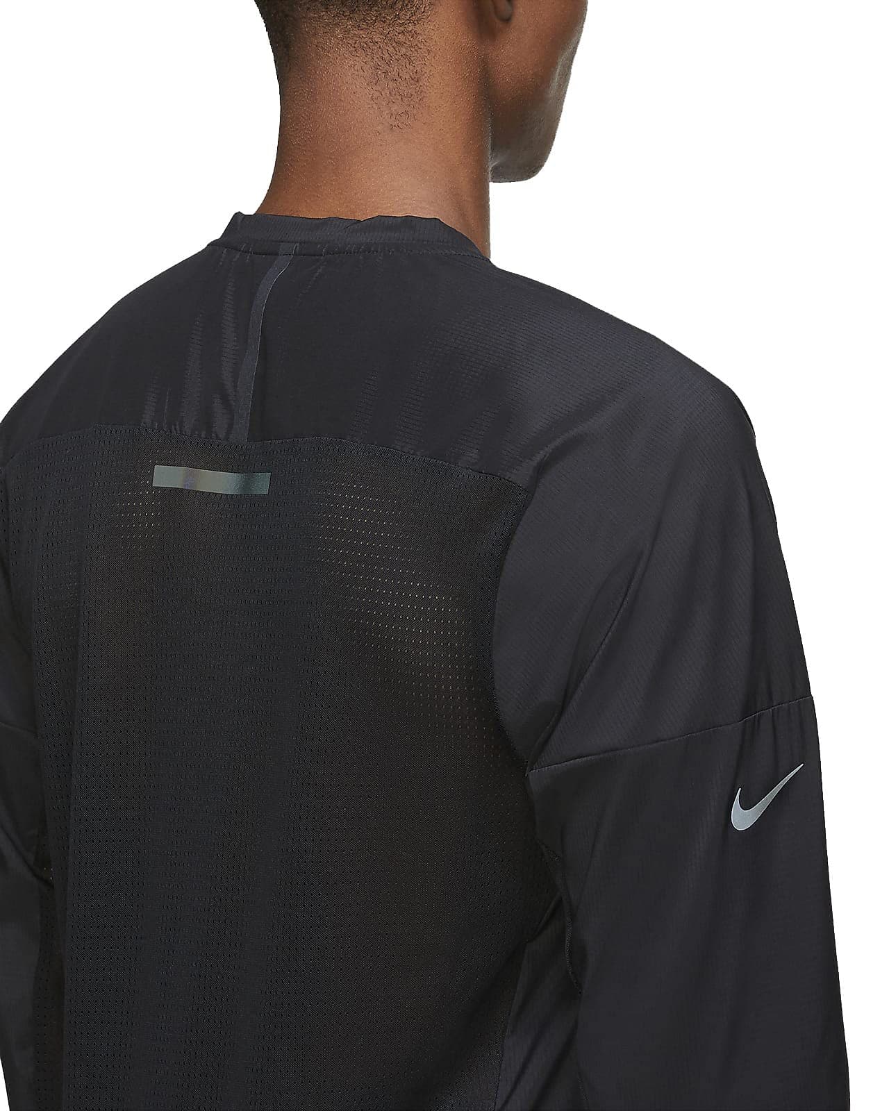 Nike Men's Tech Pack Dri-Fit Ultra Light Long Sleeve Running Top Black Large - Thumbnail 5