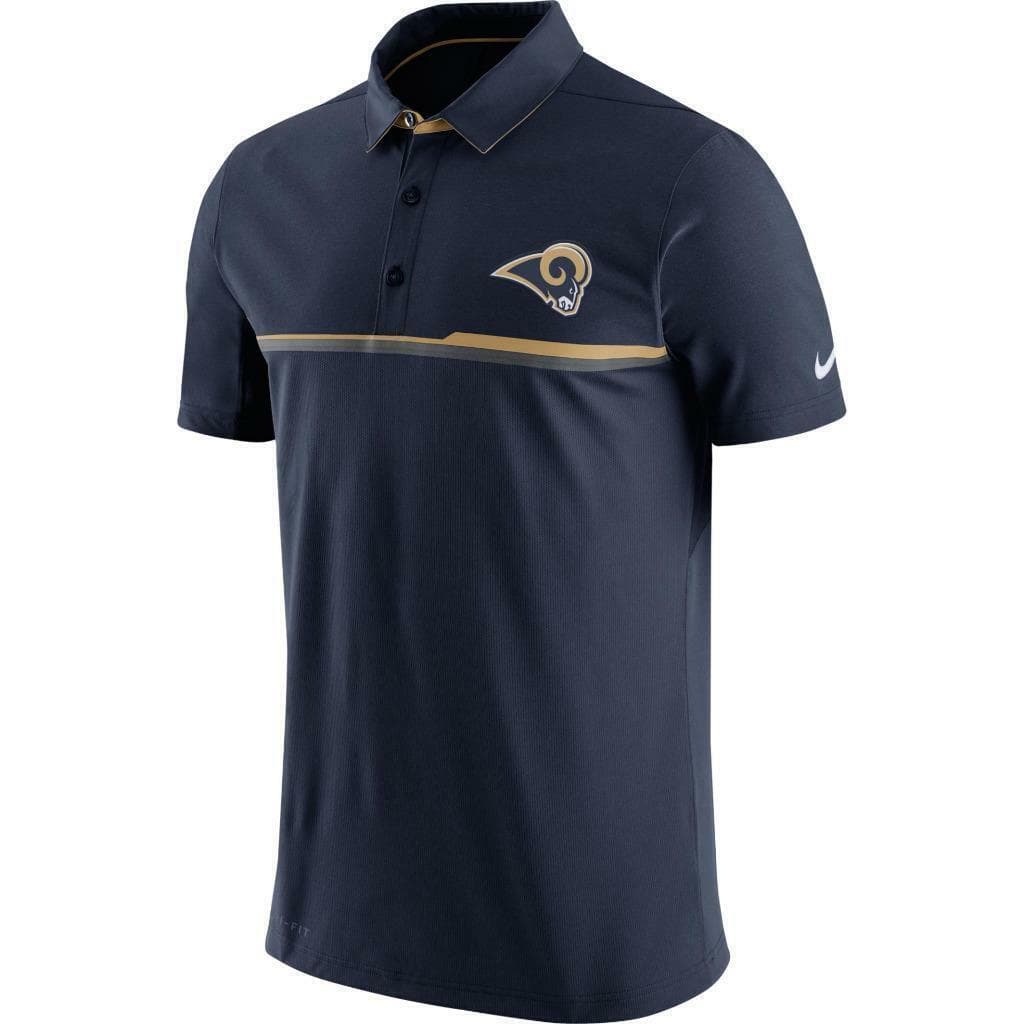 Nike Men's Los Angeles Rams Dri-Fit Coaches Elite Polo Blue Large - Thumbnail 3