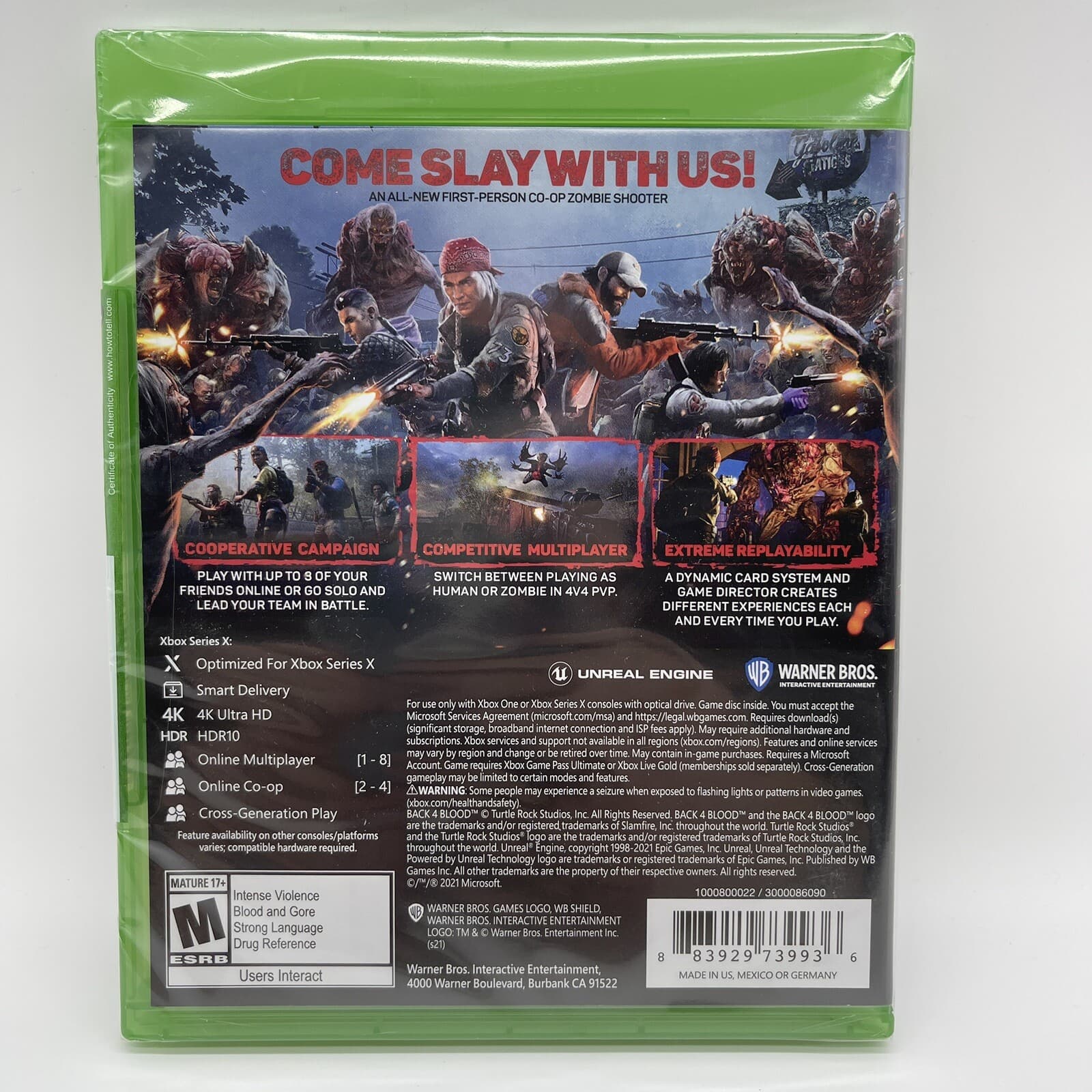 Back 4 Blood Microsoft Xbox One Microsoft Xbox Series X S Brand NEW Sealed - Thumbnail 7