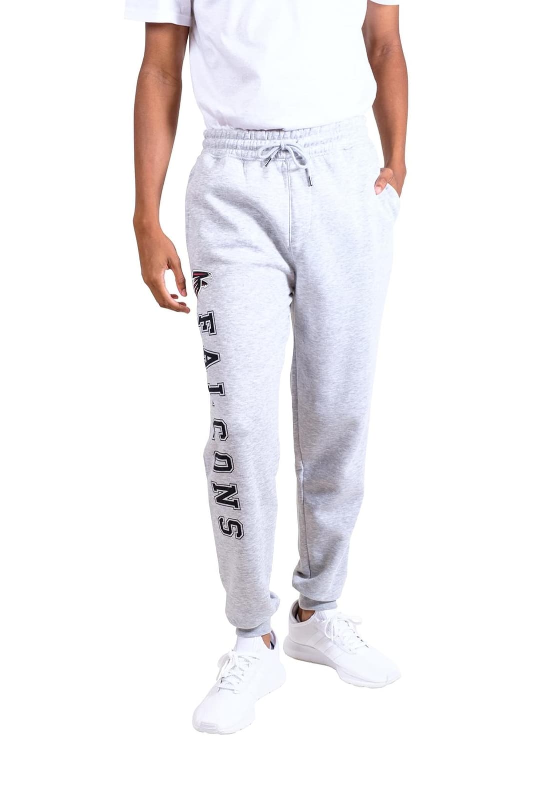 Ultra Game Men's Atlanta Falcons Comfort Active Fleece Jogger Pants Gray 2XL