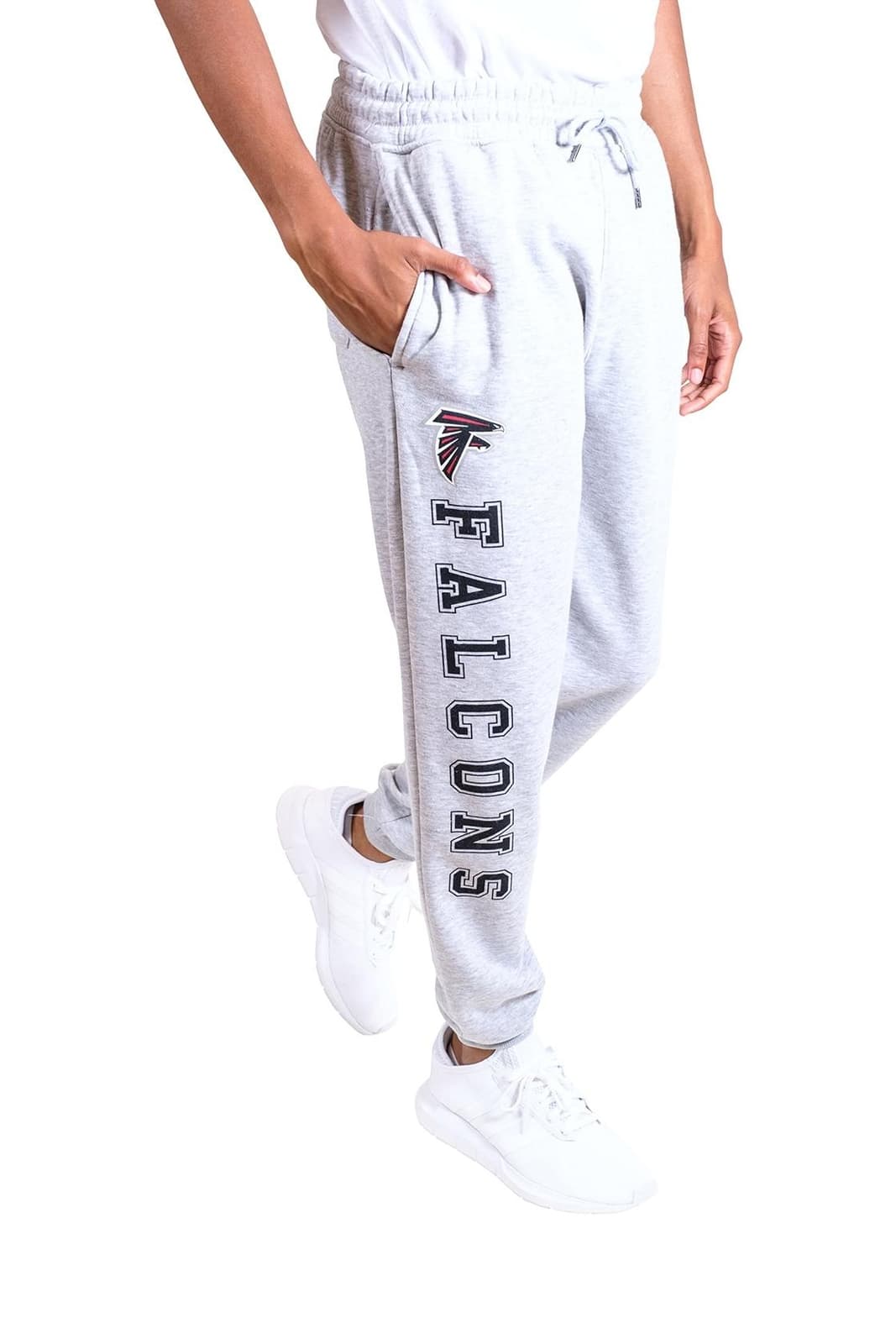 Ultra Game Men's Atlanta Falcons Comfort Active Fleece Jogger Pants Gray 2XL - Thumbnail 3