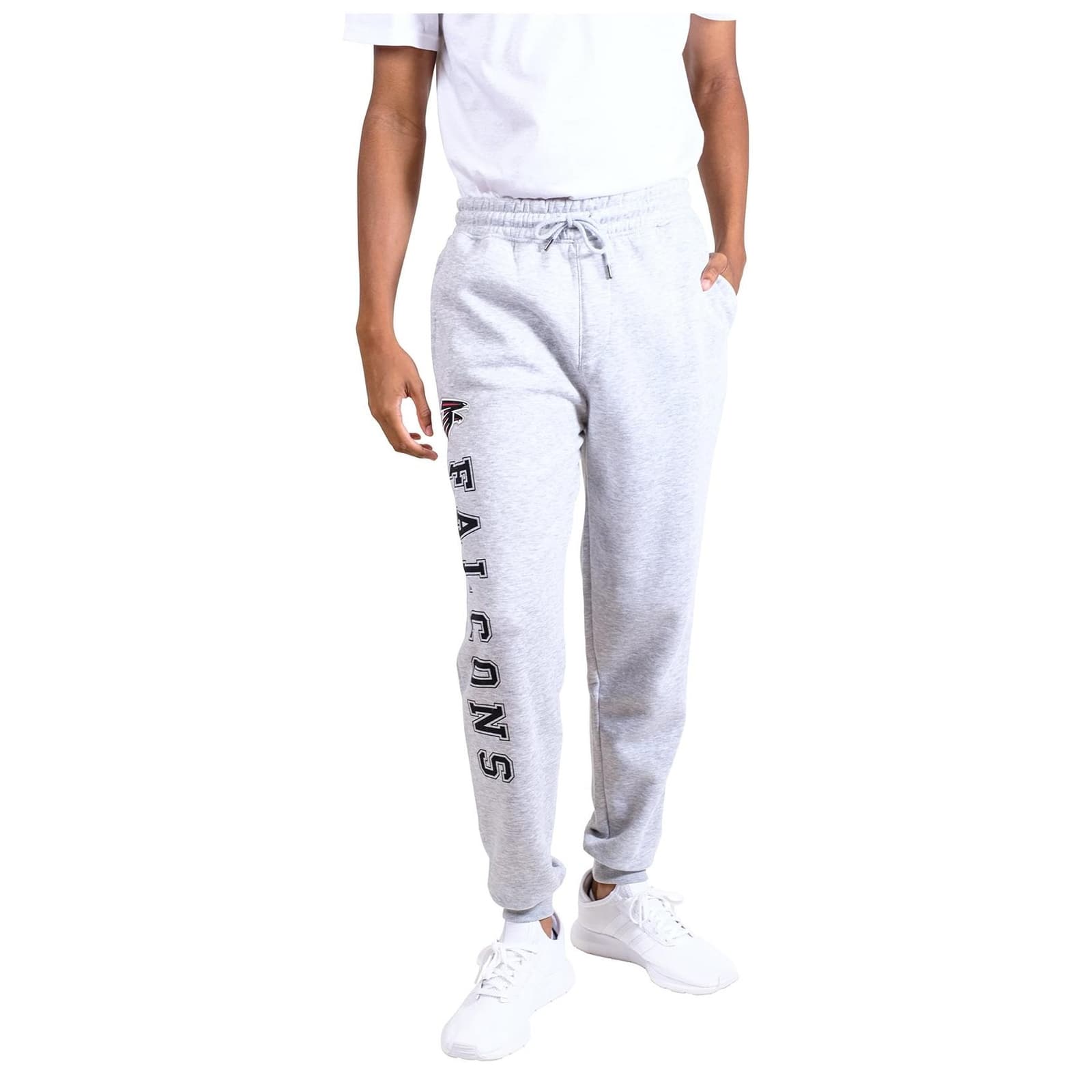 Ultra Game Men's Atlanta Falcons Comfort Active Fleece Jogger Pants Gray 2XL - Thumbnail 2