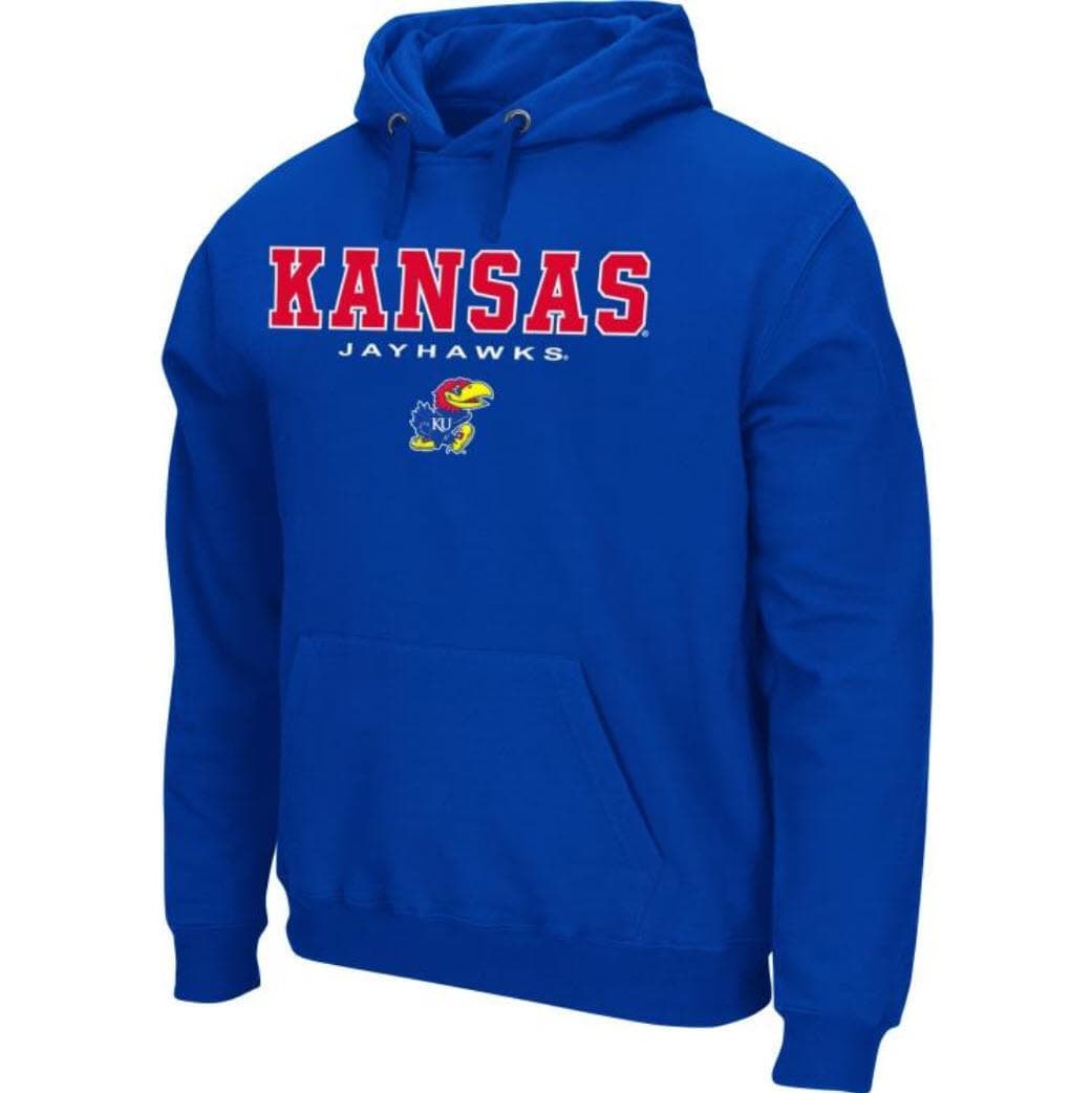 Colosseum Men's Kansas Jayhawks Performance Secondary Hoodie Royal Blue Large - Thumbnail 4
