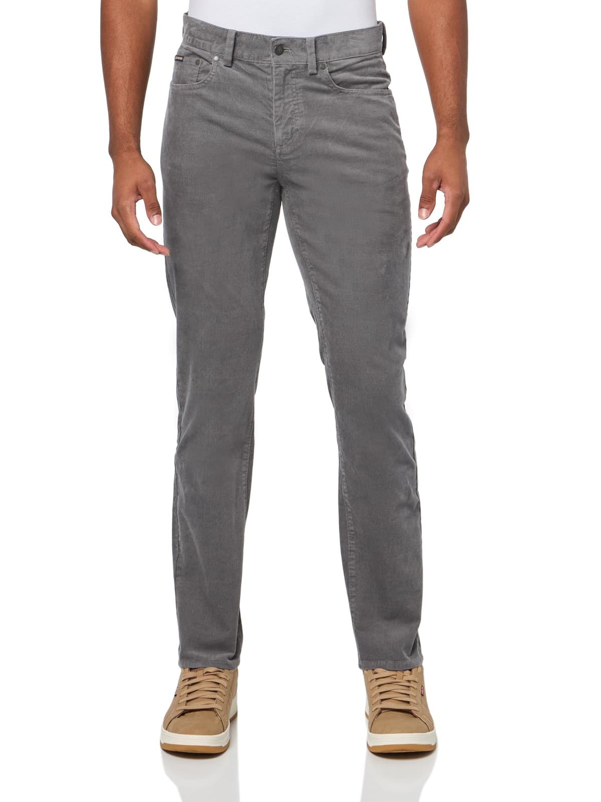 Brooks Brothers Men's Stretch Slim 5 Pocket Corduroy Pants Pearl Gray 36x32 - Thumbnail 4
