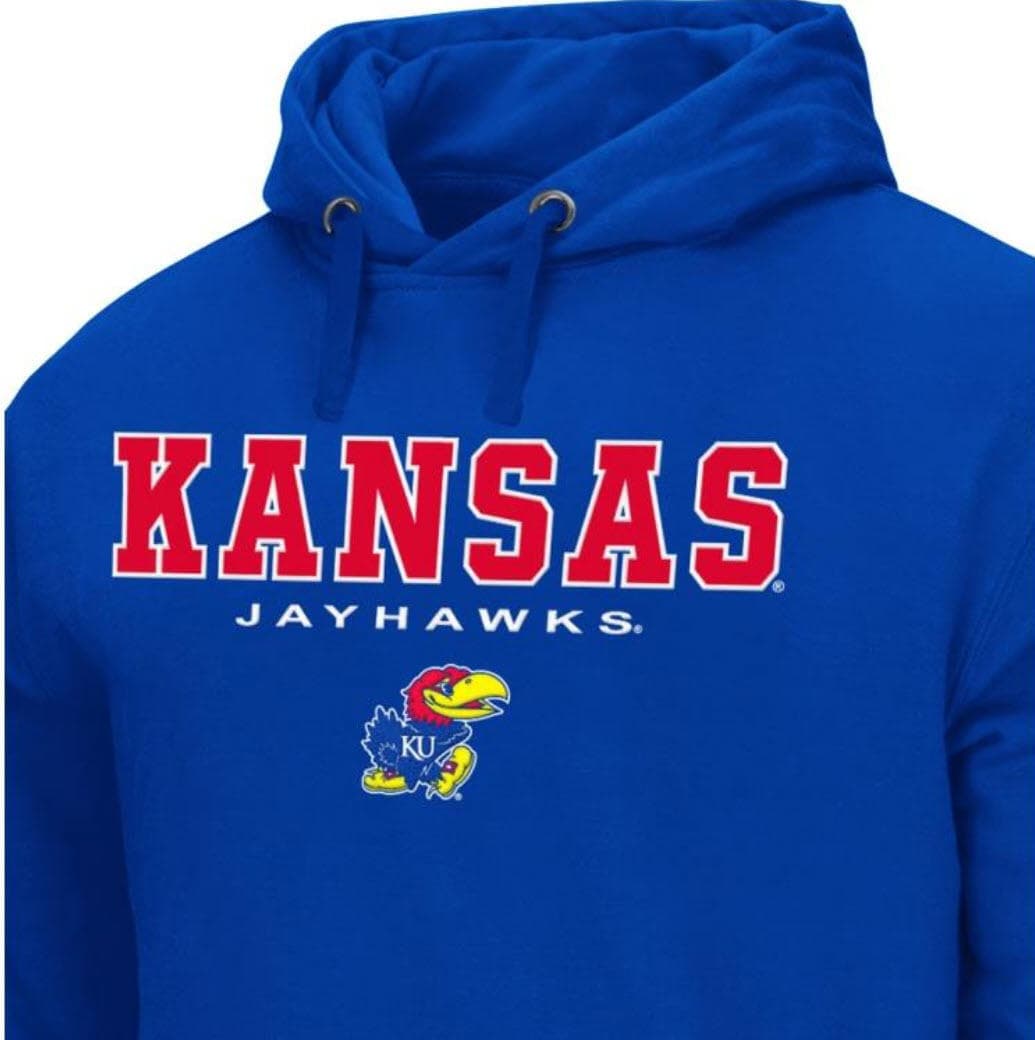 Colosseum Men's Kansas Jayhawks Performance Secondary Hoodie Royal Blue Large - Thumbnail 2