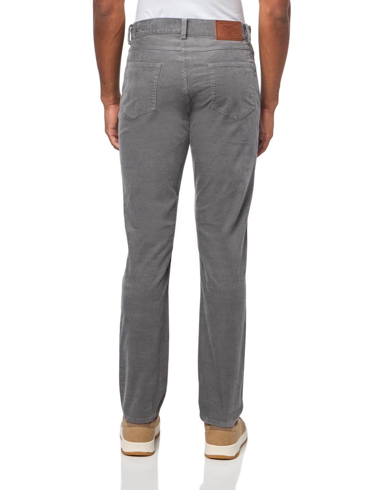 Brooks Brothers Men's Stretch Slim 5 Pocket Corduroy Pants Pearl Gray 36x32 - Thumbnail 2