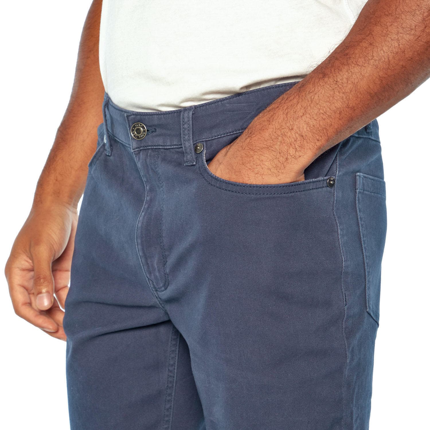 GAP Men's Stretch Slim 5 Pocket Twill Pants Mood Indigo Blue Size 34x32 - Thumbnail 4