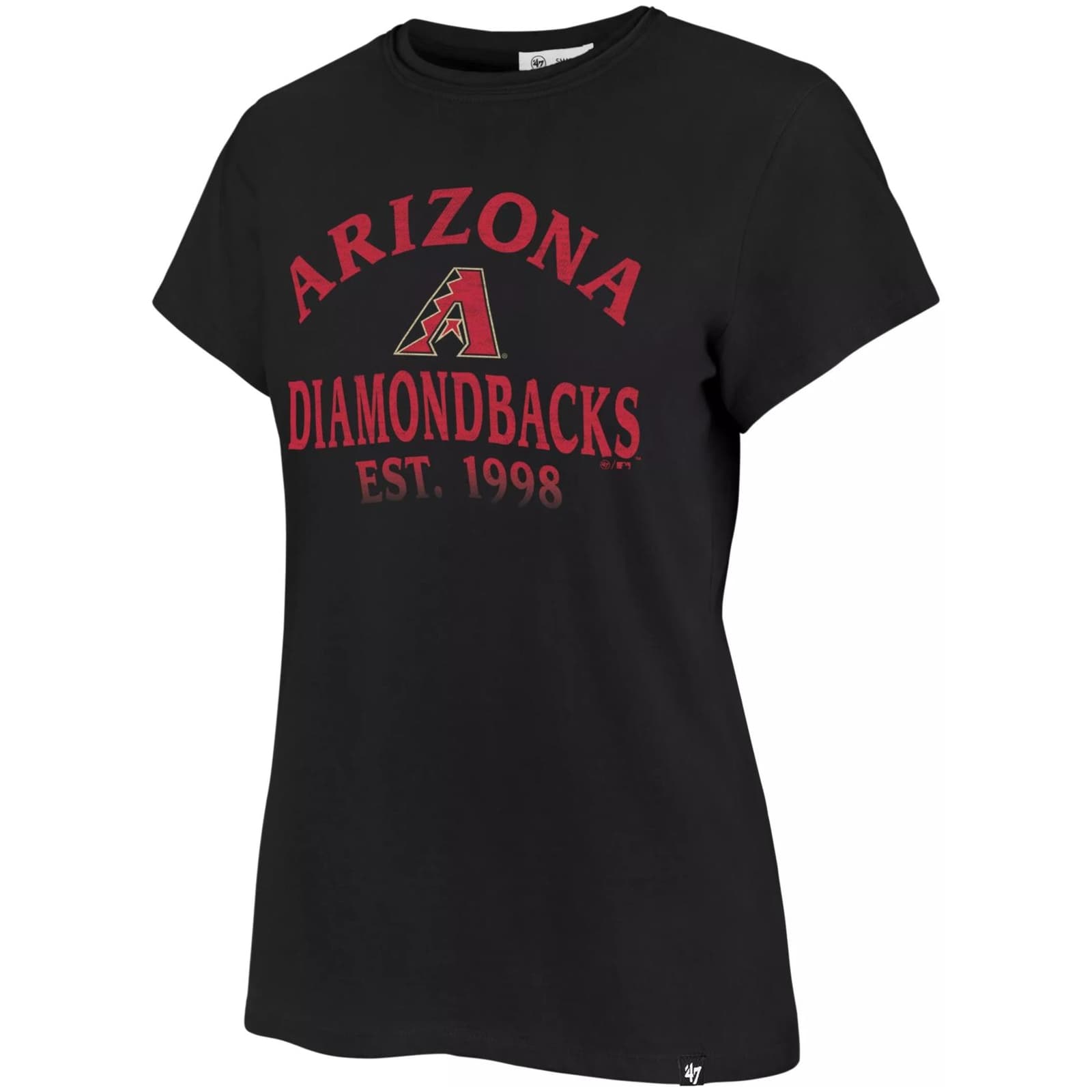 '47 Brand Women's Arizona Diamondbacks Frankie T-Shirt Black Fade Medium
