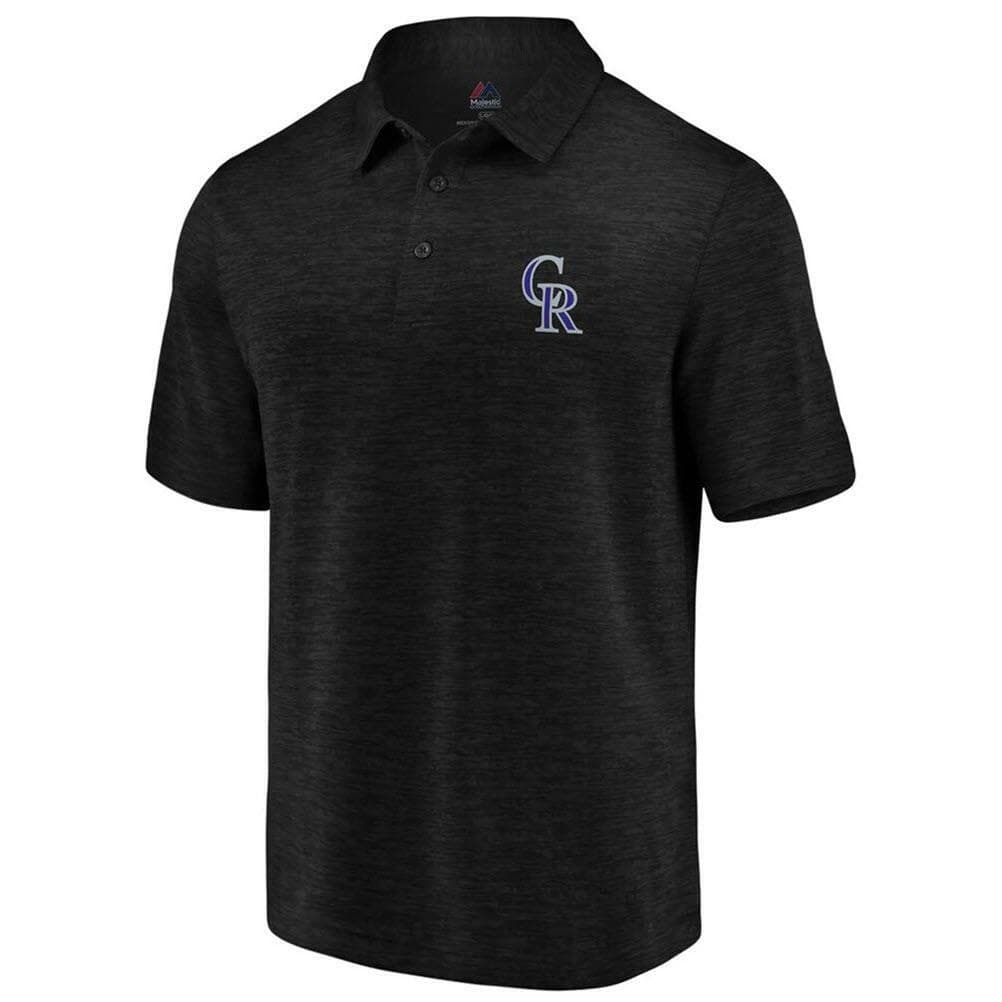 Majestic Men's Colorado Rockies Practice Makes Perfect Coolbase Polo Black 3XL