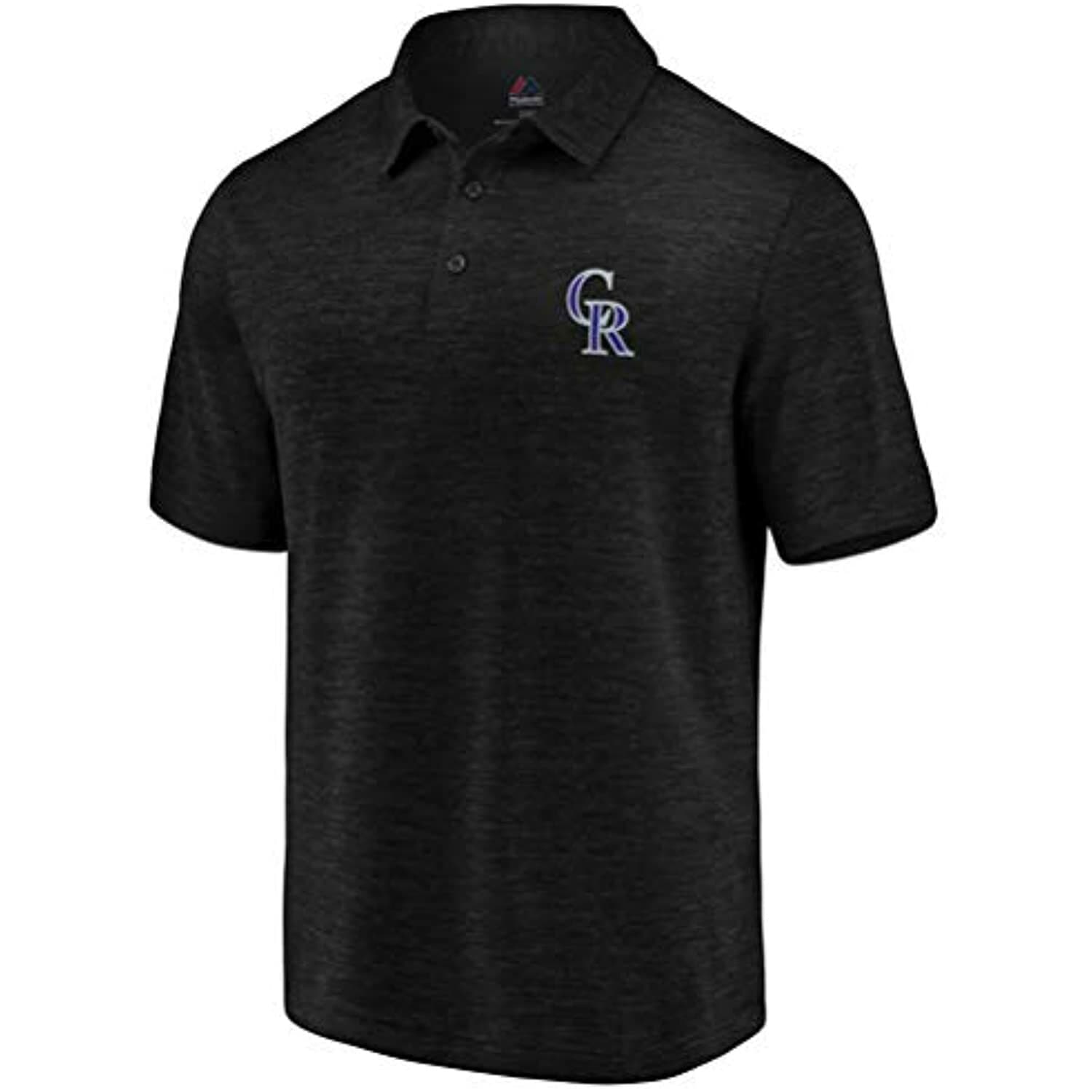 Majestic Men's Colorado Rockies Practice Makes Perfect Coolbase Polo Black 3XL - Thumbnail 2