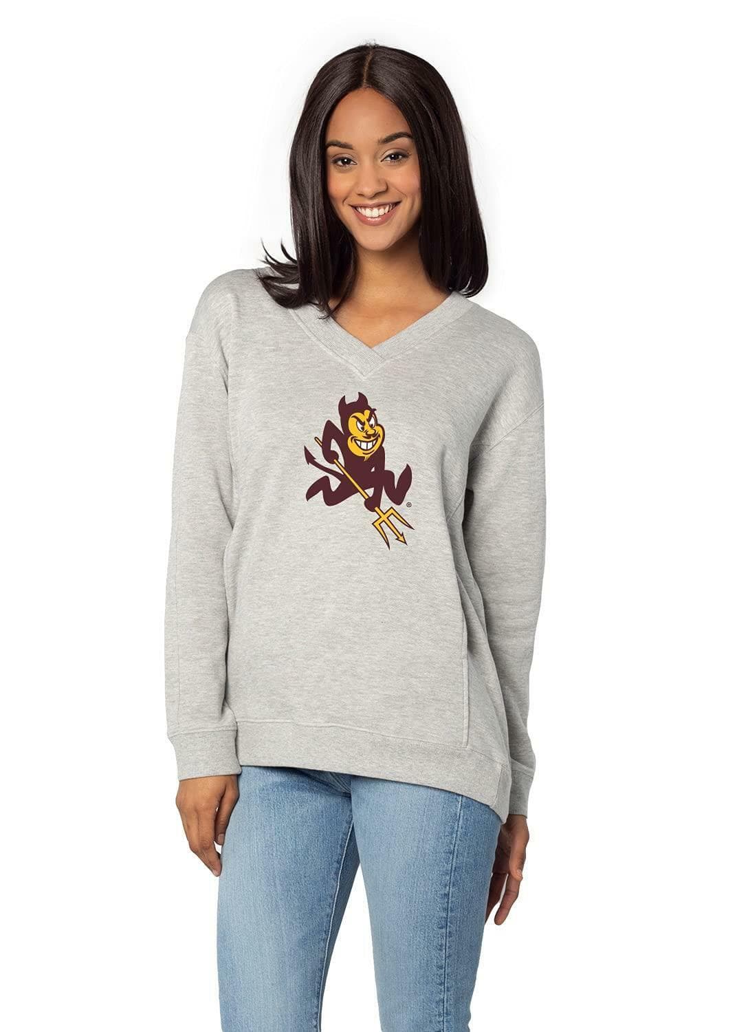 UG Apparel Women's Arizona State Sun Devils Ivy League V-Neck Sweatshirt Large - Thumbnail 5