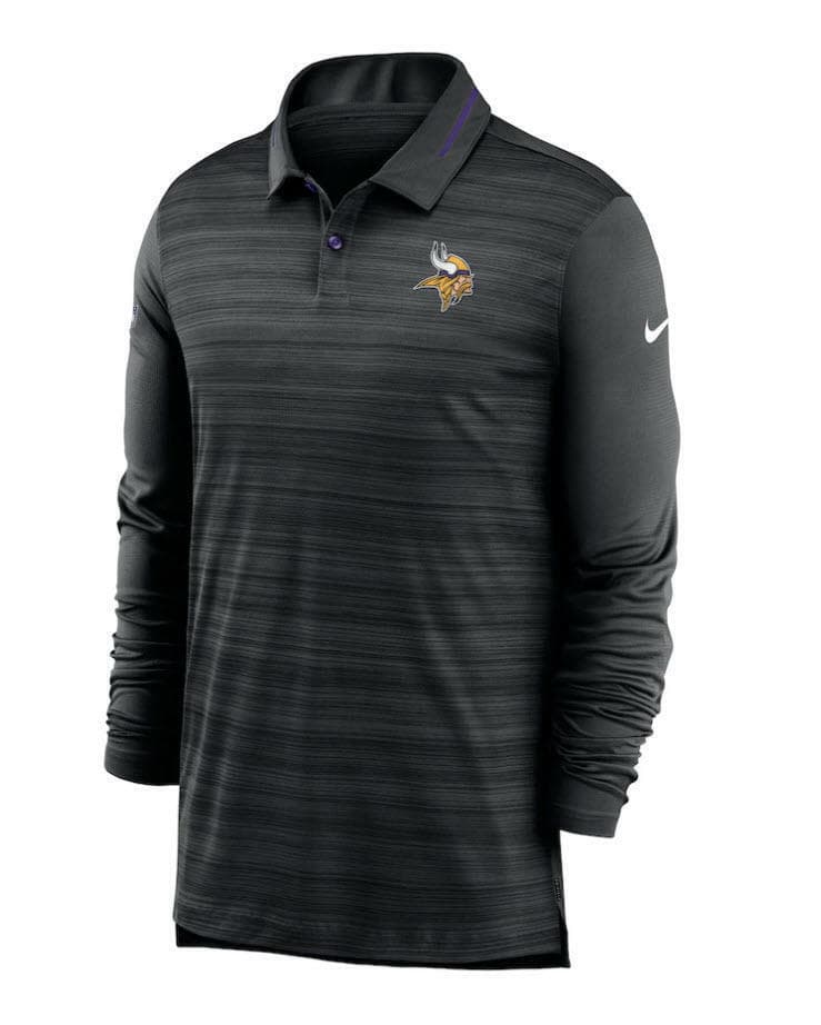 Nike Men's Minnesota Vikings UV Dri-Fit Logo Sideline Long Sleeve Polo Large - Thumbnail 2