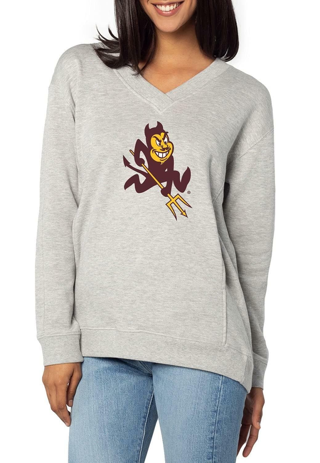 UG Apparel Women's Arizona State Sun Devils Ivy League V-Neck Sweatshirt Large - Thumbnail 6