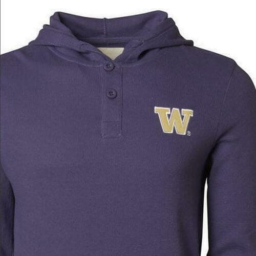 Colony Men's Washington Huskies Hooded Waffle Shirt Purple Large $52 Value - Thumbnail 2