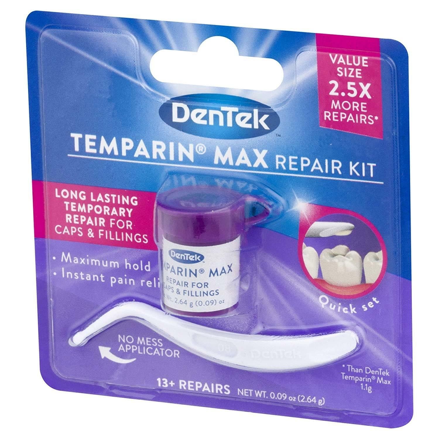 DENTAL REPAIR CEMENT Cavity filling Crown Lost Loose Caps tooth teeth DenTek - Thumbnail 3