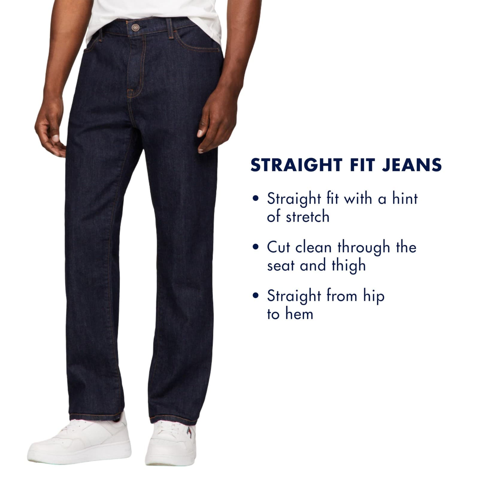 Tommy Hilfiger Men's THD Straight Leg Stretch Fit Jeans 42 x 30 Black $90 Value - Thumbnail 9