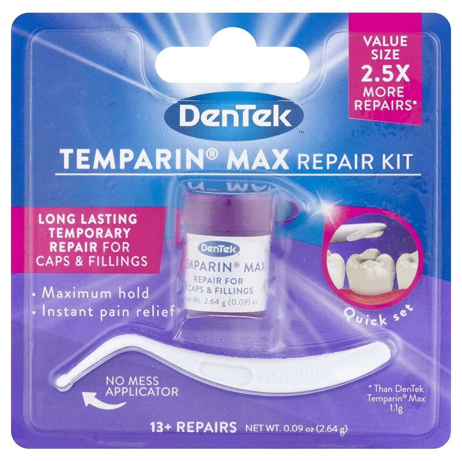 DENTAL REPAIR CEMENT Cavity filling Crown Lost Loose Caps tooth teeth DenTek