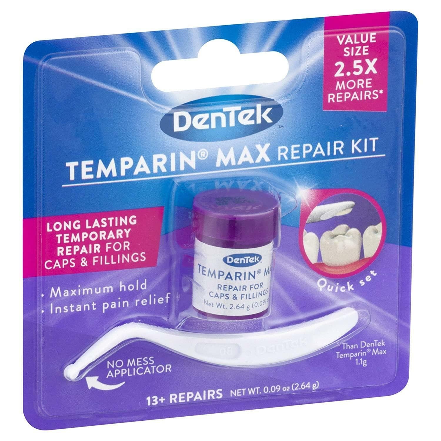 DENTAL REPAIR CEMENT Cavity filling Crown Lost Loose Caps tooth teeth DenTek - Thumbnail 2