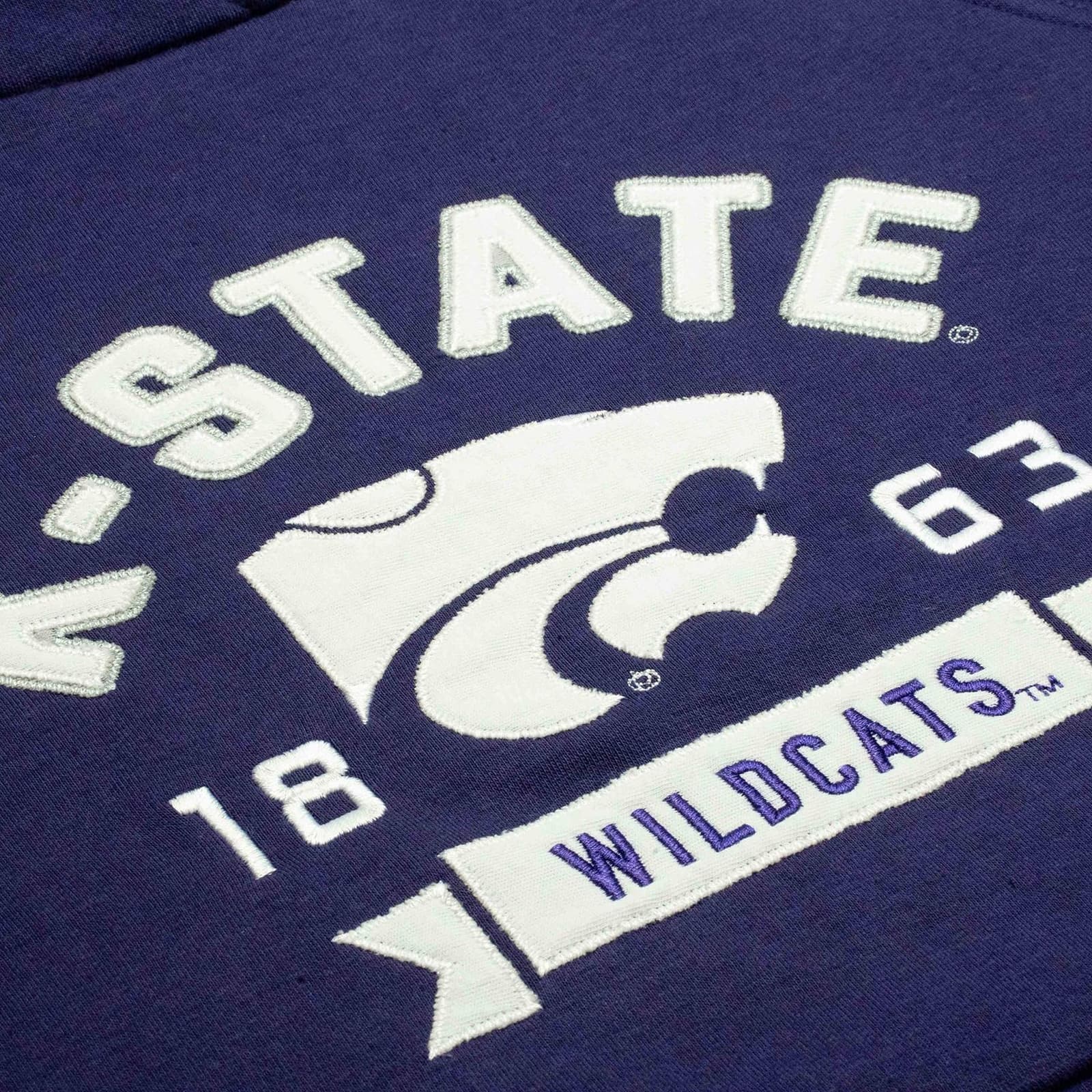 League Brand Women's Kansas State Wildcats Academy Pullover Hoodie Purple Large - Thumbnail 4