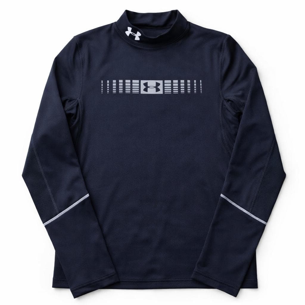 Under Armour Boy's Big Kids Coldgear Fitted Long Sleeve Top Black Large - Thumbnail 3