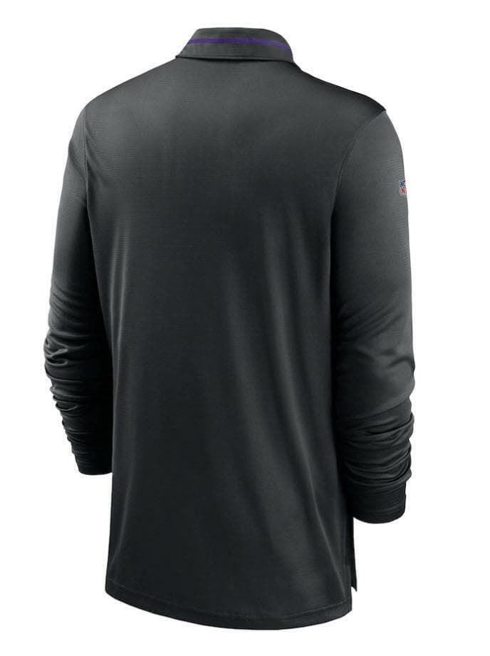 Nike Men's Minnesota Vikings UV Dri-Fit Logo Sideline Long Sleeve Polo Large - Thumbnail 3