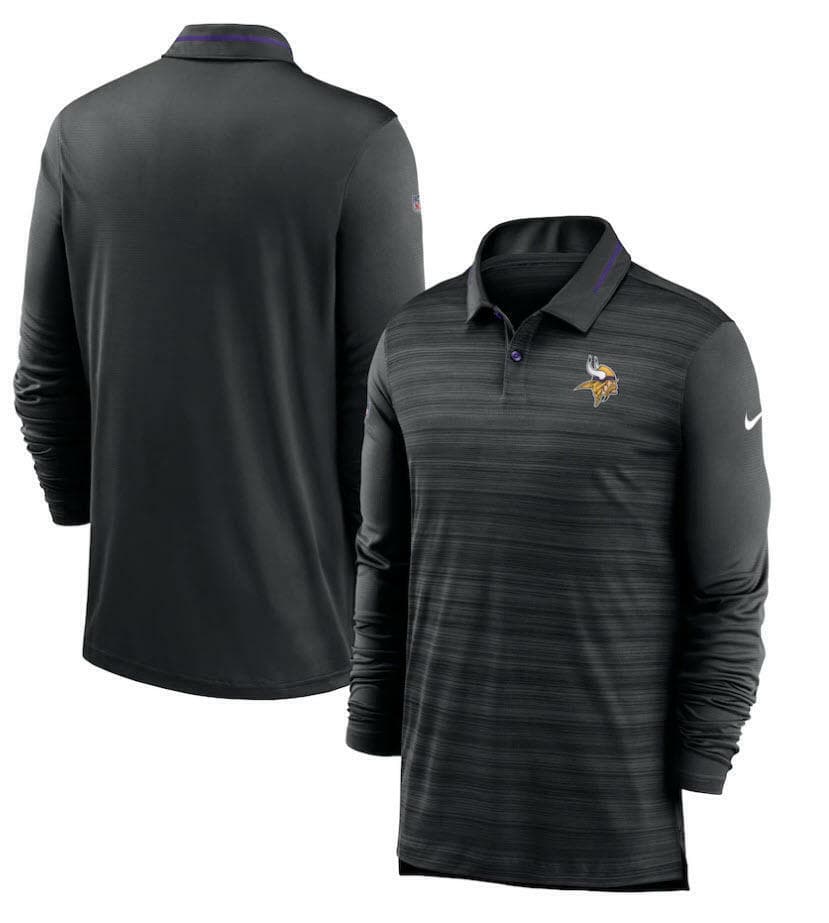 Nike Men's Minnesota Vikings UV Dri-Fit Logo Sideline Long Sleeve Polo Large - Thumbnail 8
