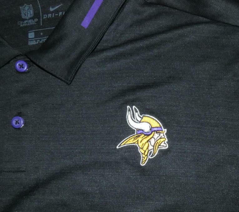 Nike Men's Minnesota Vikings UV Dri-Fit Logo Sideline Long Sleeve Polo Large - Thumbnail 4