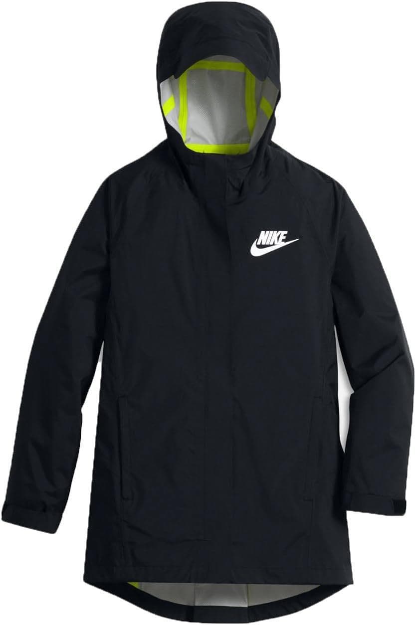 Nike Sportswear Girl's Full-Zip Rain and Wind Jacket Black X-Large $135 Value - Thumbnail 8