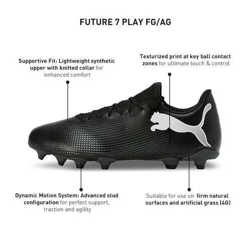 Puma Men's Future 7 Play Firm/Artificial Ground Soccer Cleats Size 8 Black - Thumbnail 11