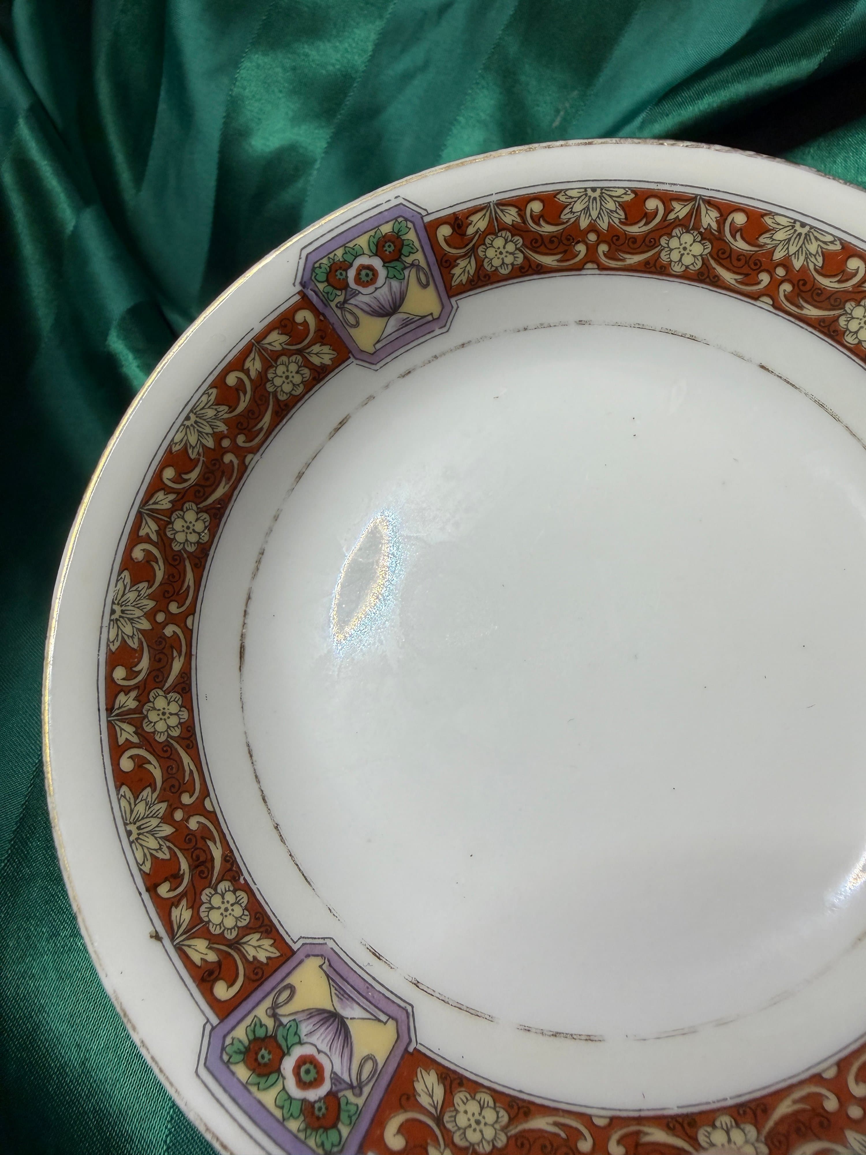 Pair Antique 1891 Limoges Lanternier Red Bowls Movie Prop Provenance NOLA - Thumbnail 2