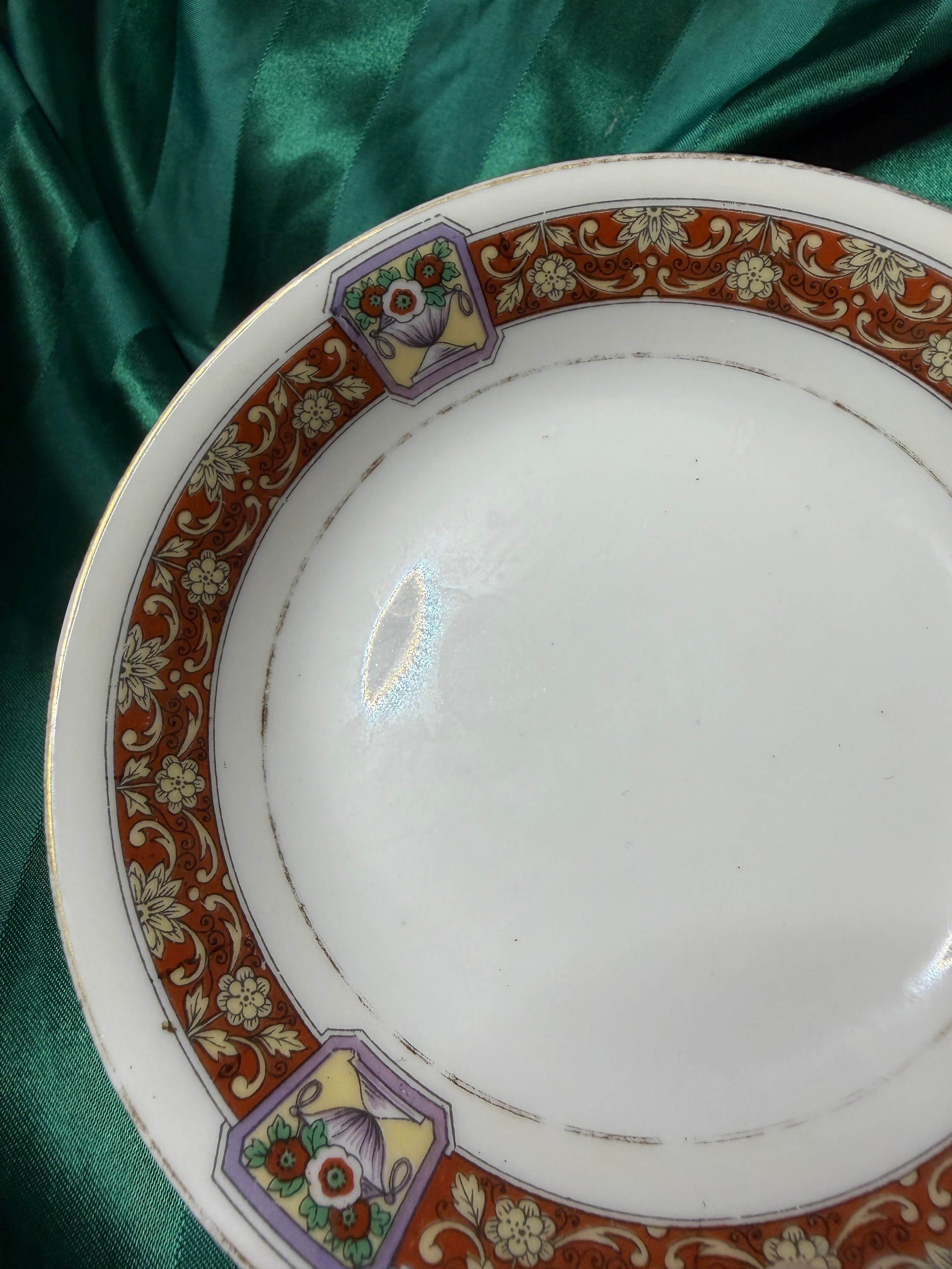 Pair Antique 1891 Limoges Lanternier Red Bowls Movie Prop Provenance NOLA - Thumbnail 3