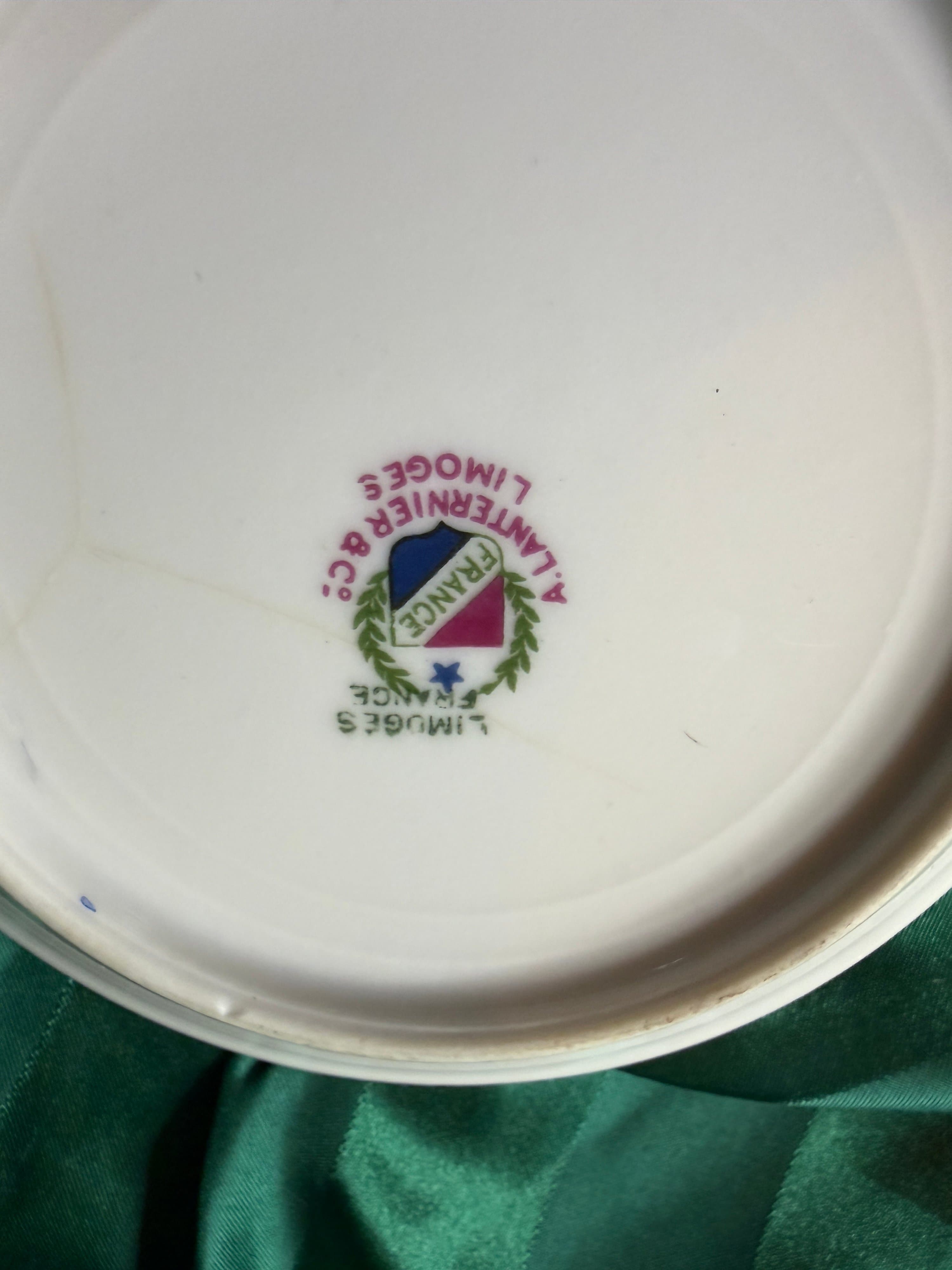 Pair Antique 1891 Limoges Lanternier Red Bowls Movie Prop Provenance NOLA - Thumbnail 5